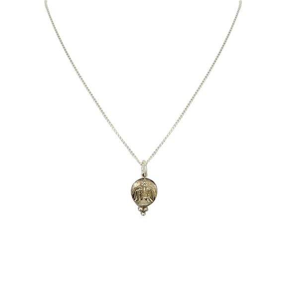 VIRGINS SAINTS & ANGELS VSA Piccolo Lucia Guardian Angels Charm Necklace Silver - Picture 1 of 7